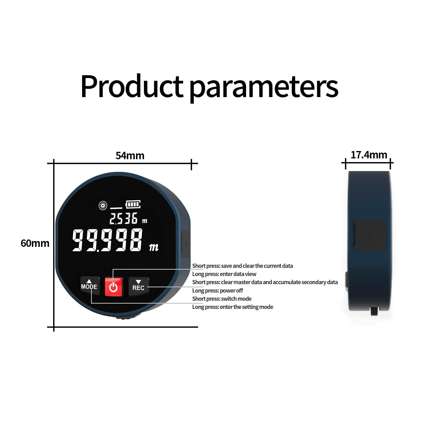 Ranfinder Roller 0-99M &Roll Dual Mode Distance Meter Tape Measure Ran Finder Home Tools ,High Accuracy Position