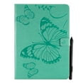 thumbnail image 2 of iPad Pro 12.9 inch 4th Generation 2020 & 2018 Case, Dteck Slim Fit Embossed Flower Pattern PU Leather Folio Stand Case with Card Holders Cover, Green Butterfly, 2 of 6