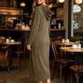 thumbnail image 6 of SELONE Bathrobes for Women Zip Front Plus Size Long Dress Full Zip Long Sleeve Hooded Robe with Pockets Cozy Homewear, 6 of 9