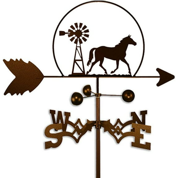 SWEN Products Inc Handmade Equestrian Quarter Horse and Windmill Weathervane