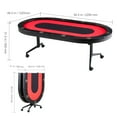 thumbnail image 4 of KFFKFF 10-Player Poker Table, Blackjack Texas Holdem Game Table with Cushioned Edges and Stainless Steel Beverage Holders, Movable Foldable Card Play Table, 4 of 9
