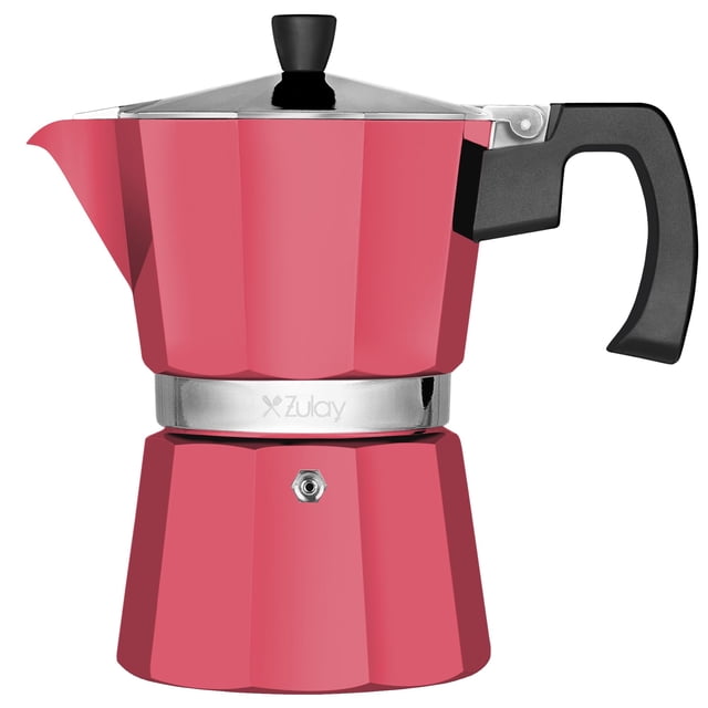 Moka Pot Espresso Zulay Premium, a prueba de fugas, 450 ml, rojo