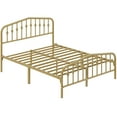 thumbnail image 3 of Yaheetech Modern Metal Bed Frame with Arched Headboard and Footboard, Queen, Antique Gold, 3 of 7