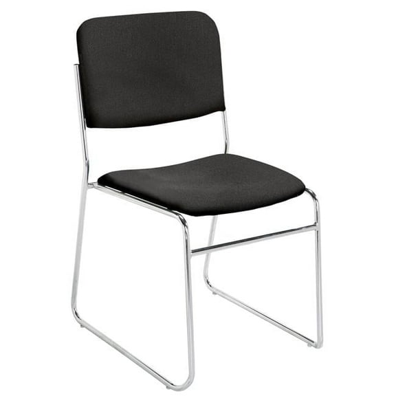 National Public Seating NPS® 8600 Series Fabric Padded Signature Stack Chair, Ebony Black