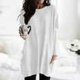 thumbnail image 1 of Hamky T-Shirts pour Femmes T-Shirts à Col Rond Manches Longues pour Femmes Hauts Grande Taille Chemises Légères Chandails en Molleton Tunique Décontractée Ample Hauts à Manches Courtes pour Femmes Hauts Décontractés Blancs 4TG, 1 of 6