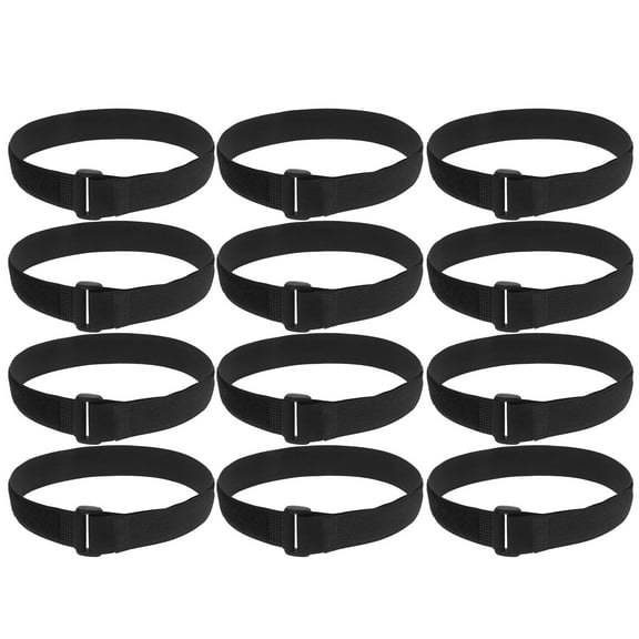 Pawsdot 12Pcs Elastic Yoga Mat Carrying Belts Adjustable Black Soft Material