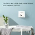 thumbnail image 4 of 2.1A Dual USB Wall Charger Socket Adapter Universial Power Outlet Panel wite Switch, 4 of 8