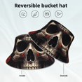 thumbnail image 2 of Balery Vintage Butterfly Flower Skull Sombreros para el sol para hombre y mujer, sombrero de pescador con UPF 50+, 2 of 6