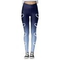 thumbnail image 5 of Ribbed Leggings Cute Love Heart Print Graphic Valentine Tight Slim Fit Workout Set Leggings Booty Lifting Leggings for Women Going Out Bottoms, 5 of 5