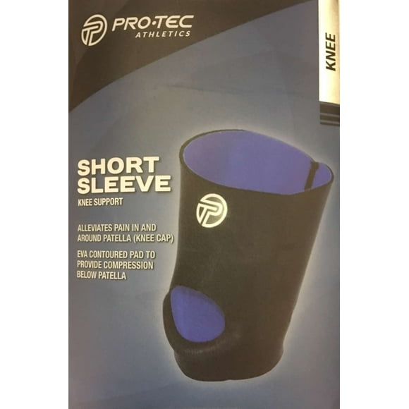 Pro-Tec Athletics Short Sleeve Knee Support (Large) Black