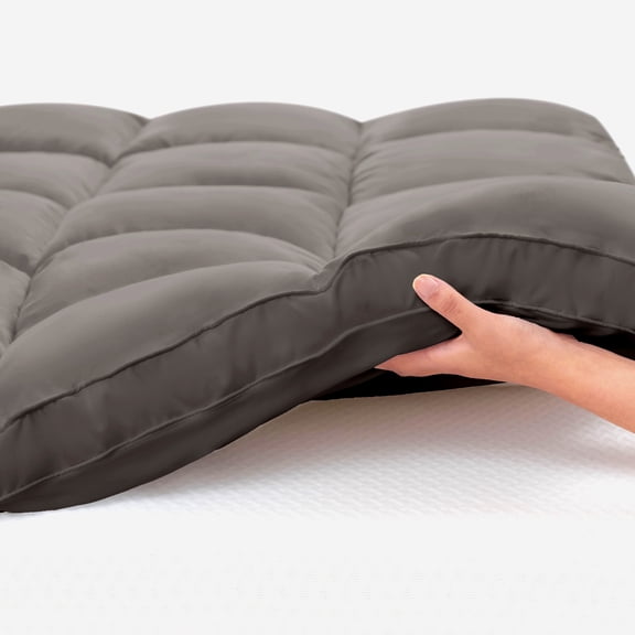 BDEUS Twin Size Extra Thick Mattress Topper, Cooling Mattress Pad Cover, Pillow Top Protector with 8-21 inch Deep Pocket, Gray