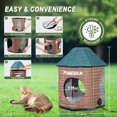 thumbnail image 6 of Outdoor Weatherproof Heated Cat Kitty House with Heated Pet Pad for Community Cats, Strays, and Ferals in Winter(Log cabin), 6 of 9