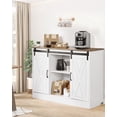 thumbnail image 2 of YKITRD Coffee Bar Cabinet 3-Tier Farmhouse Sideboard Buffet Table Barn Doors, 2 of 12