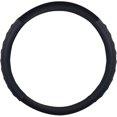 thumbnail image 3 of FH2022 Universal 15 Inch Black Genuine Leather Steering Wheel Cover with Lace-Up Detailing, 3 of 7