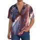 thumbnail image 1 of Balery Flower White Horse Camisa Casual de Manga Corta con Botones para Hombre, Texturizada, Estilo Cubano, para Playa, Verano-3X-Large, 1 of 5