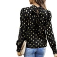 thumbnail image 4 of Women Mock Neck Puff Long Sleeve Tops Casual Loose Pullovers Shirts Blouse Long Sleeve Office Shirt Top, 4 of 6