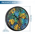 thumbnail image 3 of Dailycode Night Light Wall Clock Glow in The Dark 12 inch Battery Operated Silent Luminous Clocks, Tropical Blue Yellow Leaves, 3 of 8