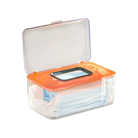

XFLWAM Mask Storage Box With Lid Transparent Mask Storage Case Openable Mask Storage Box Organizer Multifunctional Mask Dispenser For Home Office Car Schools