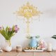 thumbnail image 4 of Decoración de pared con mandala de loto dorado, pegatina de pared con flor de loto grande, bohemio, indio, mandala, flor Namaste, vinilo, arte de meditación, murales decorativos, 4 of 9