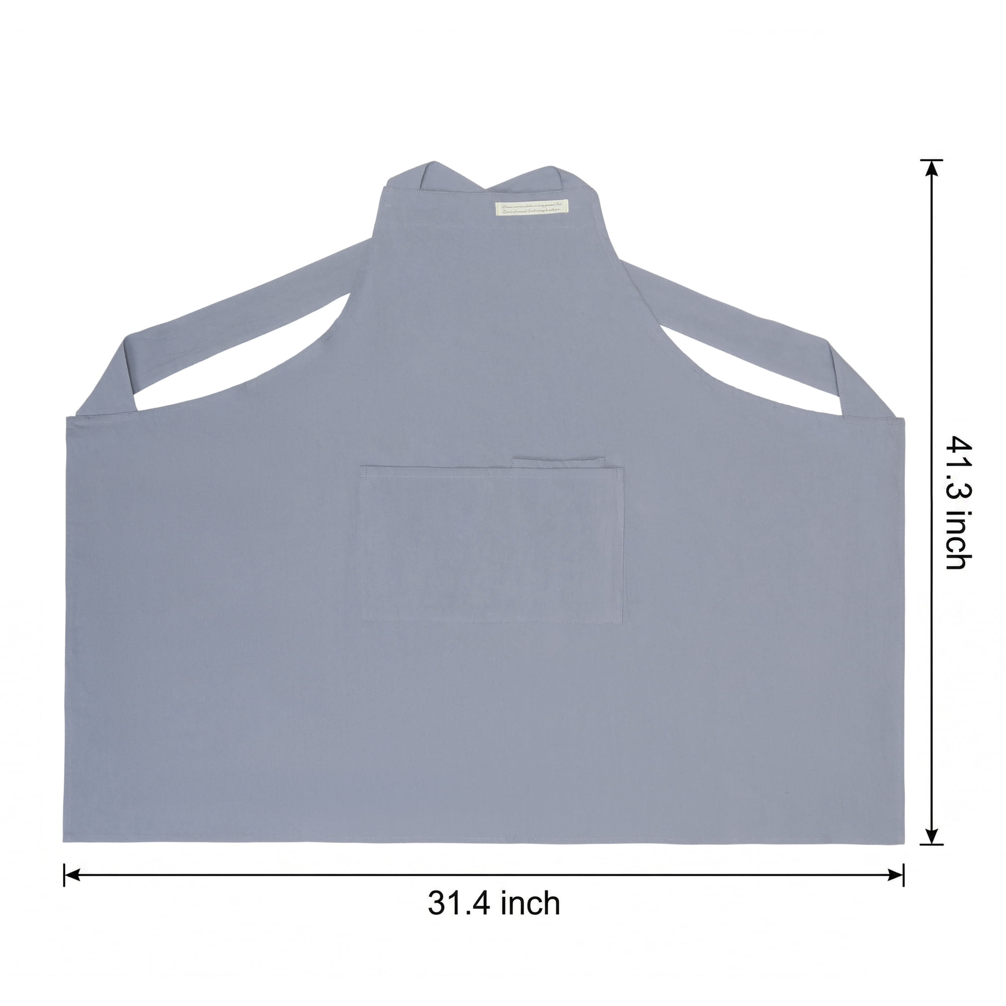 Unique Bargains Women with Pockets Kitchen Apron Cotton Cooking Apron 31.4x41.3in Gray