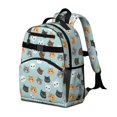 thumbnail image 2 of Multicolor Cat Head Blue Pattern Cute School Backpack Bag for School with Padded Back and Adjustable Shoulder Straps 15.25"x11.5"x5.25", 2 of 5