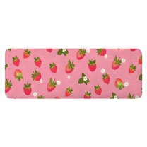 Strawberry Plants Fruit Flower Kitchen Rug Mat,Kitchen Runner Rugs Non Skid Washable,Decorative Kitchen Floor Mats for Kitchen,Sink,Laundry,17"x47.2"