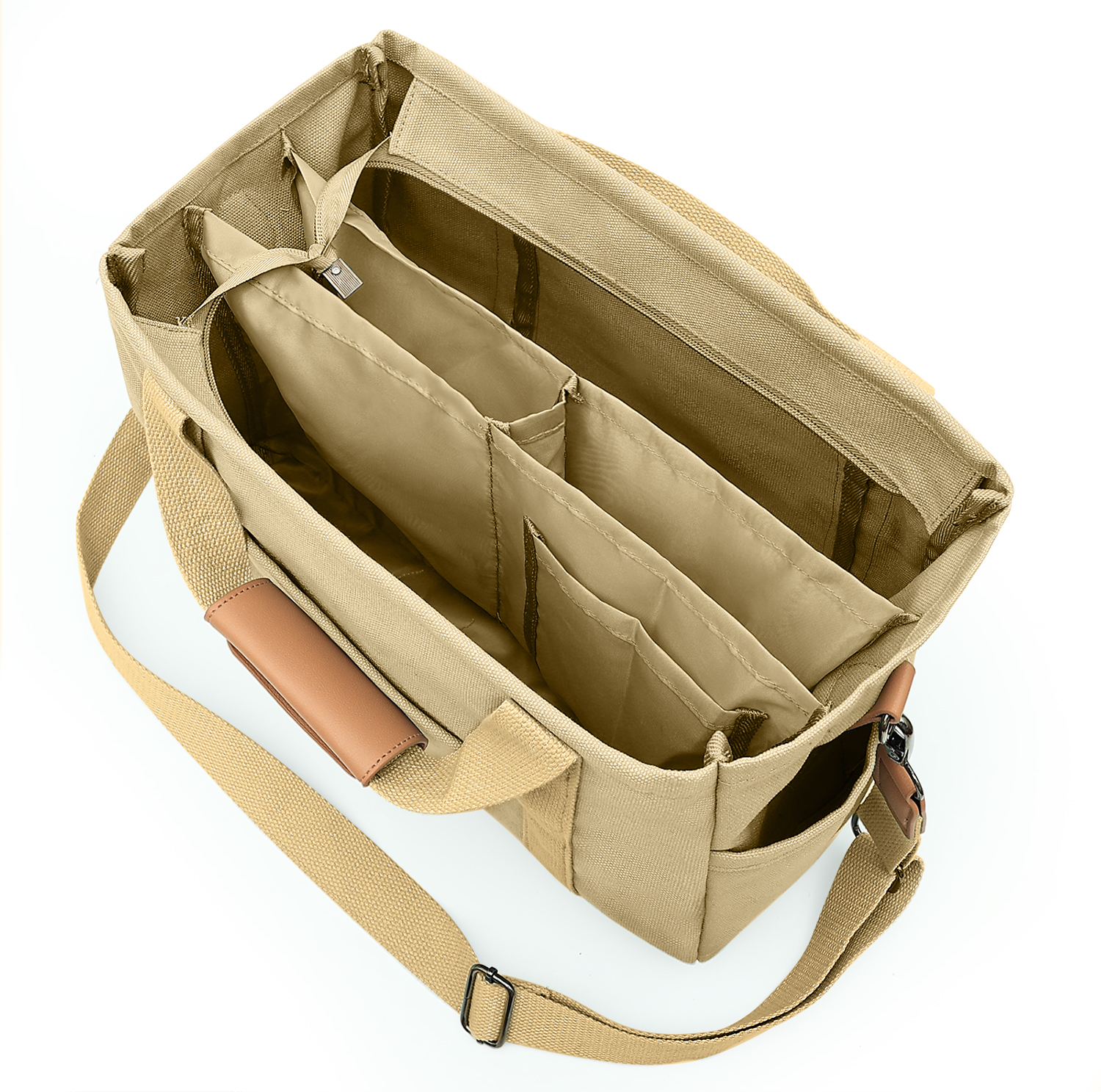 Large Canvas Tote Bag for Women With Pockets, Cute Crossbody Shoulder Purses Handbag for Work Travel