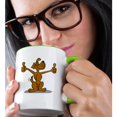 thumbnail image 2 of 3drose, Funny Cartoon Dog Giving Thumbs Up Retro Style Animal Pet Design, 11oz Two-tone Green Mug, 2 of 6
