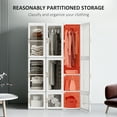 thumbnail image 4 of HOMCOM Portable Wardrobe Closet, Bedroom Armoire with Cube Storage, 4 of 10
