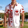 thumbnail image 2 of IWRICH Men's Hawaiian Shirts Casual Canadian Maple Leaf Print Shirts Short Sleeve Button down Shirts 09-White XXL, 2 of 5