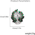 thumbnail image 6 of Marquise Rhinestone Peacock Bird Brooch Pin for Women Men Silvery Elegant Austrian Crystal Cluster Corsage Brooches Lapel Pins Pendant Dress Accessories Jewelry Wedding Festival, 6 of 11