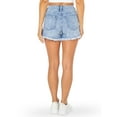 thumbnail image 3 of Celebrity Pink Juniors and Juniors Plus Ultra High Rise Fray Hem Denim Shorts, Sizes 1-24, 3 of 4