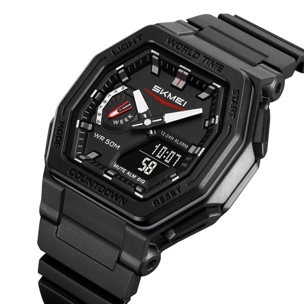 Reloj Digital Deportivo para Hombre, Resistente Al Agua y con Pantalla Luminosa, Ideal para Senderismo, Camping, Correr, Nadar y Otros Deportes.