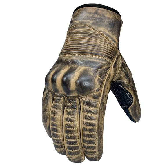 Jackets 4 Bikes Throttle Motorcycle Gloves for Men - Leather Motorbike Riding Gloves Brown L