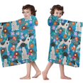 thumbnail image 4 of Dog with Pioneer Flower Hooded Bath Towel，50"x30" for Ages 3 To 12 Kids, Quick Dry Lightweight Soft Microfiber Hood Beach Towel Cover Up for Kids, 4 of 7