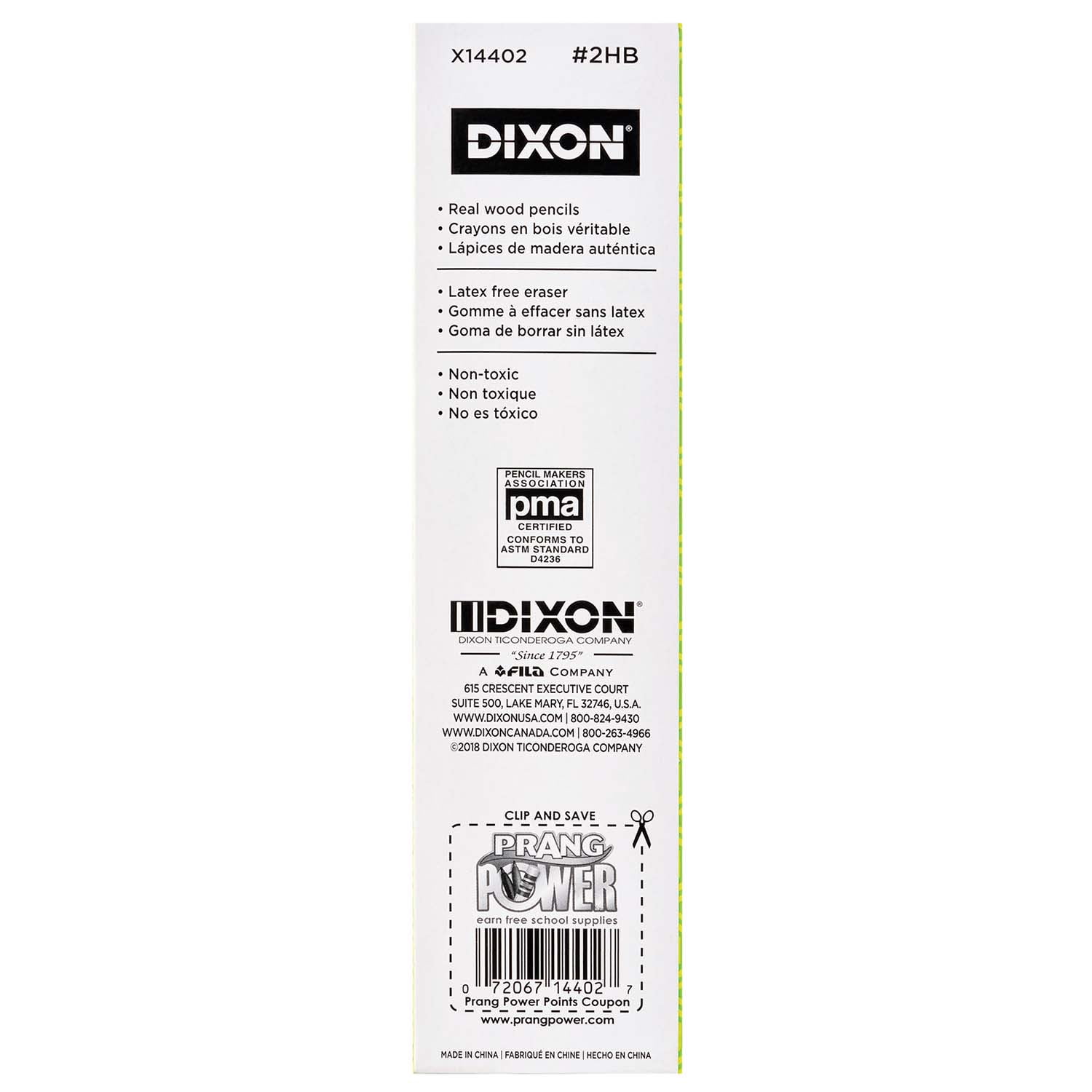Dixon No. 2 Pencils, Yellow, 12 Per Box, 12 Boxes