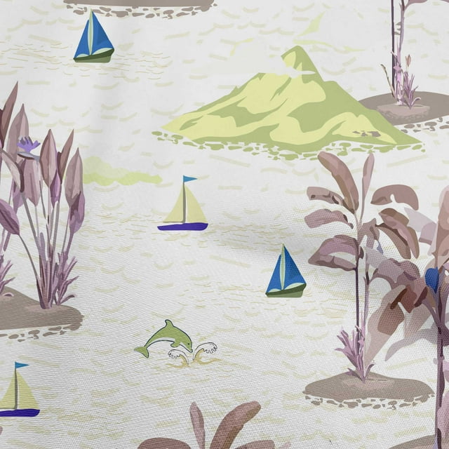 oneOone Rayon Lime Fabric Tropical Beach Fabric For Sewing Printed Craft Fabric By The Yard 56 Inch Wide