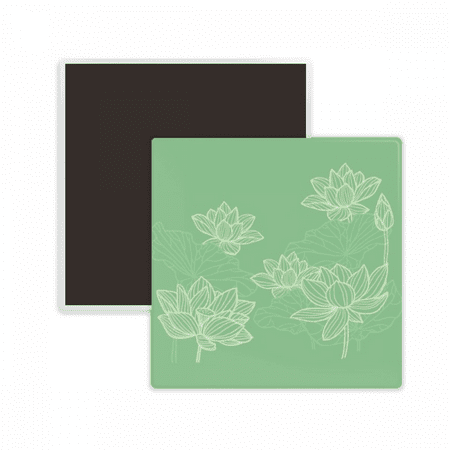 

Lotus Flower Line Flower Square Ceracs Fridge Magnet Keepsake Memento