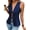 Deep Blue, variant on Women Tie-Bow Front Deep V Neck Denim Vest Sleeveless Jean Jacket Light Blue L