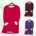 thumbnail image 4 of Utoimkio Women's Winter Warm Fleece Lined Crewneck Sweatshirt Solid Pullover Tops Fall Winter Loungewear Tunic Tops, 4 of 4
