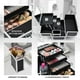 thumbnail image 3 of Estuche de maquillaje Joligrace con 3 bandejas, espejo y soporte para brochas, 3 of 6