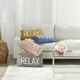 thumbnail image 5 of Nourison Mina Victory Life Styles Text Textured Words Relax Throw Pillow 12" x 21" Grey, 5 of 5