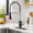 Black&Chrome-Classic, variant on Black&Brushed Classic Pull Down Sprayer High Arc Kitchen Faucet