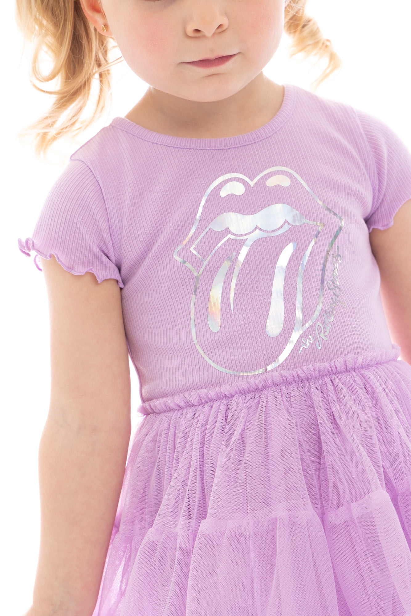 Rolling Stones Toddler Girl Iridescent Graphic Tiered Tutu Dress, Sizes 12M- 5T