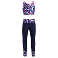 thumbnail image 2 of MSemis Kids Girls Athletic Sport Crop Top with Leggings Digital Printed Love Dance 2 Pieces Mesh Outfit, 2 of 7