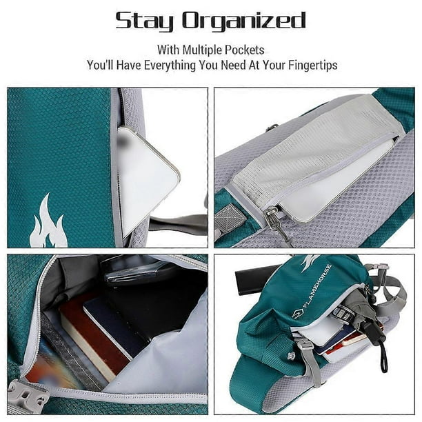 Crossbody Sling Bag Ultra-Lightweight Water Resistance Nylon Chest Shoulder Bag with Earphone Hole Perfect Travel Companion for Men and Women