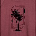 thumbnail image 3 of Instant Message - Geometric Palm Tree Scene - Women's Lightweight French Terry Long Sleeve Shirt, 3 of 6