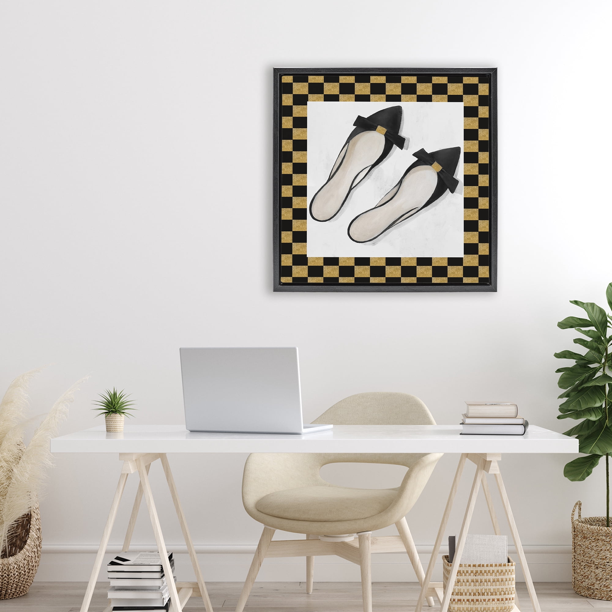 Stupell Industries Sleek Black Sliders Black Framed Floater Canvas Wall Art, design by Lorenzo Collective