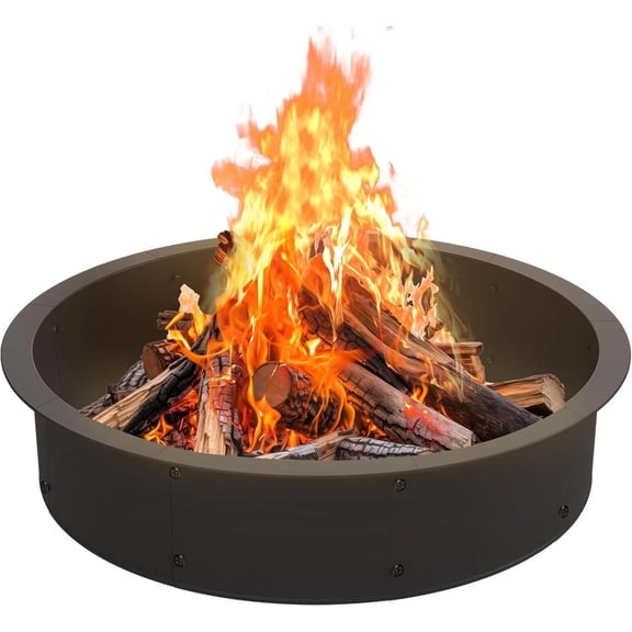 42" Fire Pit Ring Heavy Duty Matel Steel Campfire Ring for Garden Camping Buring