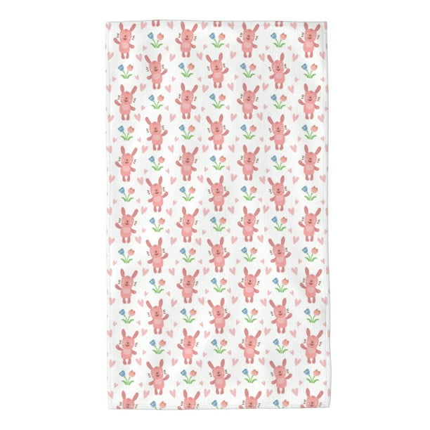 Balery Hello Rabbit Toalla de Microfibra Premium con Estampado – 27.5x16 pulgadas, Alta Absorción, Suave y Aterciopelada, Secado Rápido